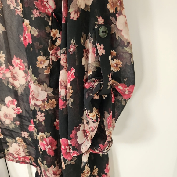 LADY DUTCH Sheer floral vest fall Size M - Picture 4 of 7